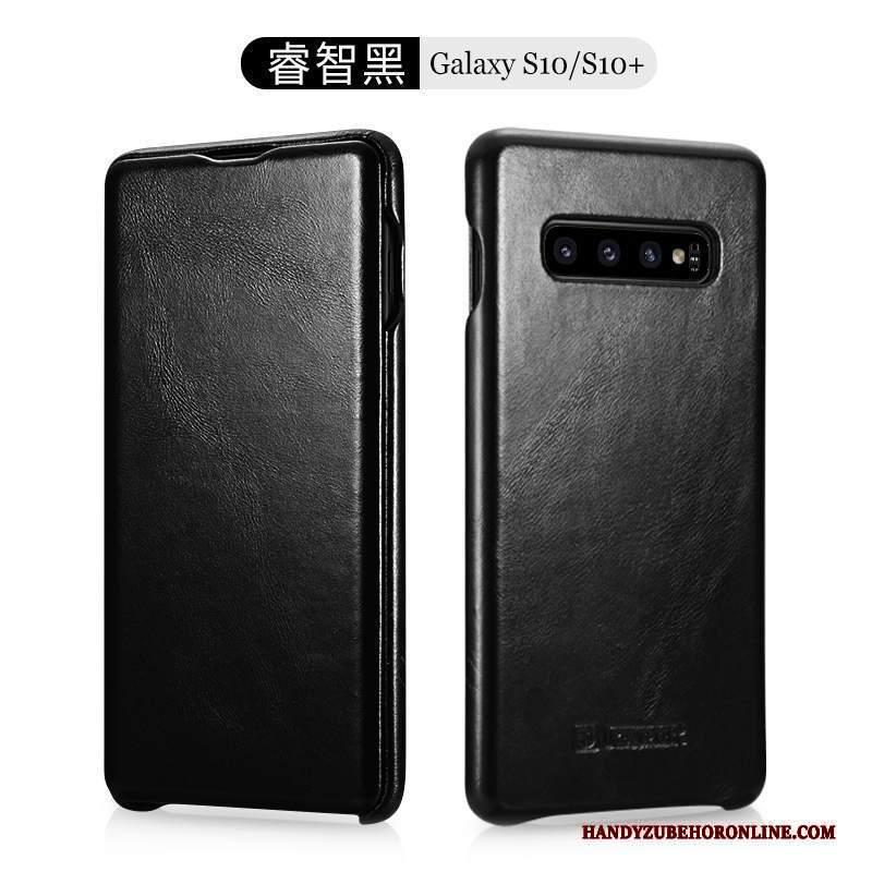 Custodia Samsung Galaxy S10+ Pelle Anti-caduta Difficile, Cover Samsung Galaxy S10+ Folio Tutto Incluso Tendenza