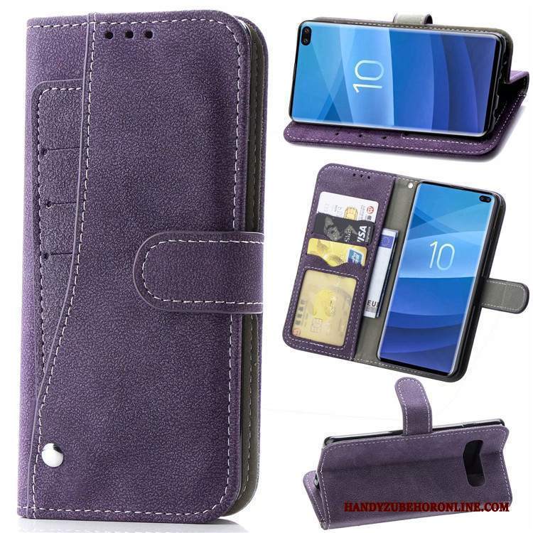 Custodia Samsung Galaxy S10 Pelle Macchiati Carta, Cover Samsung Galaxy S10 Blutelefono