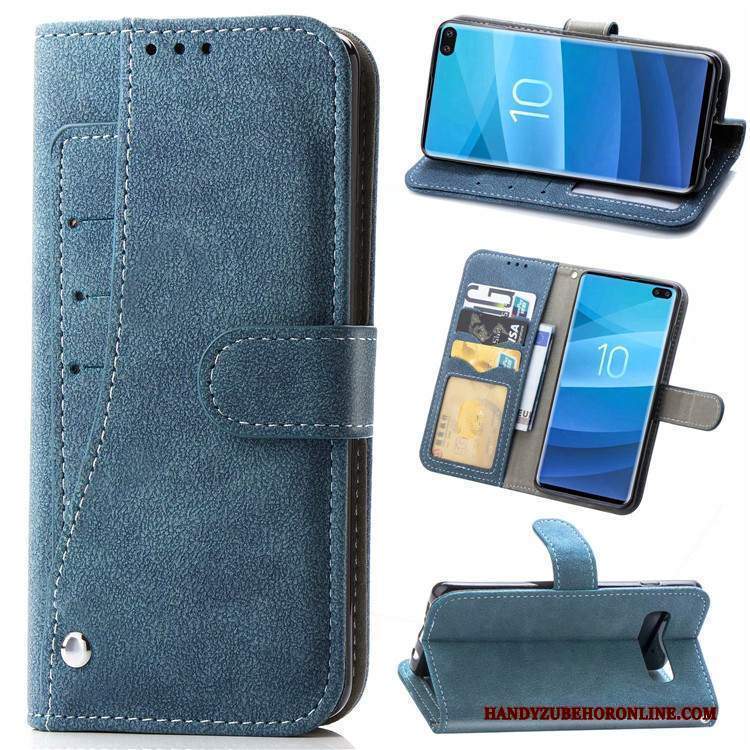 Custodia Samsung Galaxy S10 Pelle Macchiati Carta, Cover Samsung Galaxy S10 Blutelefono