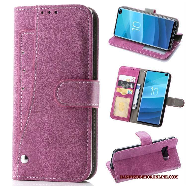 Custodia Samsung Galaxy S10 Pelle Macchiati Carta, Cover Samsung Galaxy S10 Blutelefono