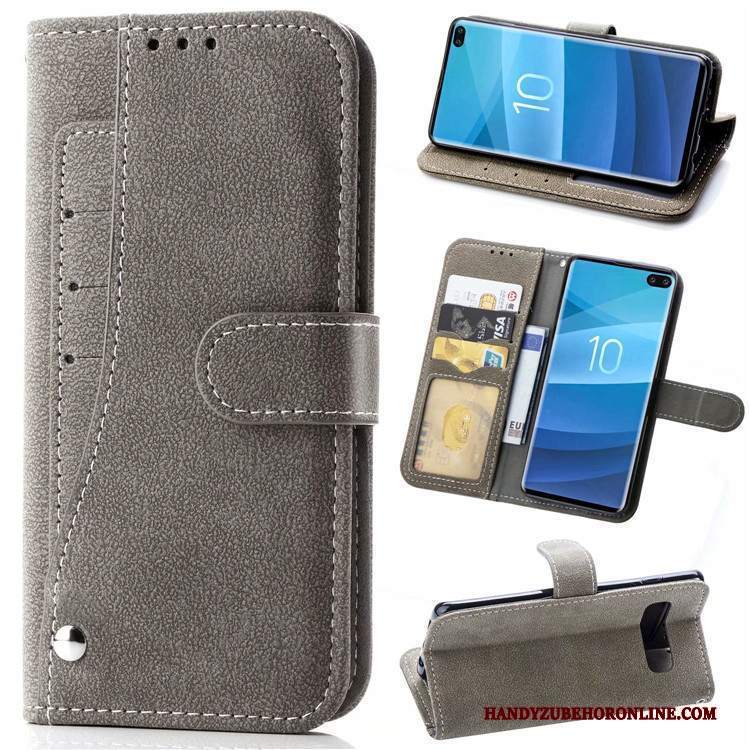 Custodia Samsung Galaxy S10 Pelle Macchiati Carta, Cover Samsung Galaxy S10 Blutelefono