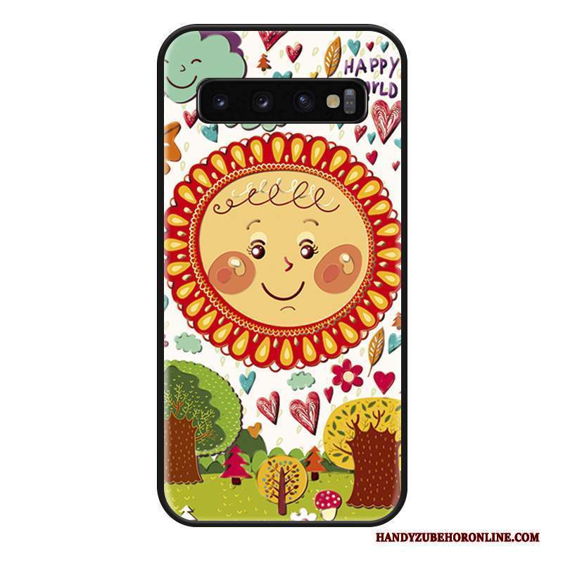 Custodia Samsung Galaxy S10 Protezione Marchio Di Tendenza Bello, Cover Samsung Galaxy S10 Cartone Animato Sole Morbido