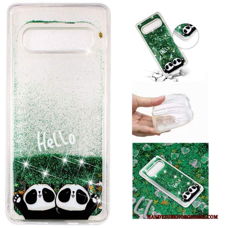 Custodia Samsung Galaxy S10 Protezione Sabbie Mobili Verde, Cover Samsung Galaxy S10 Morbidotelefono