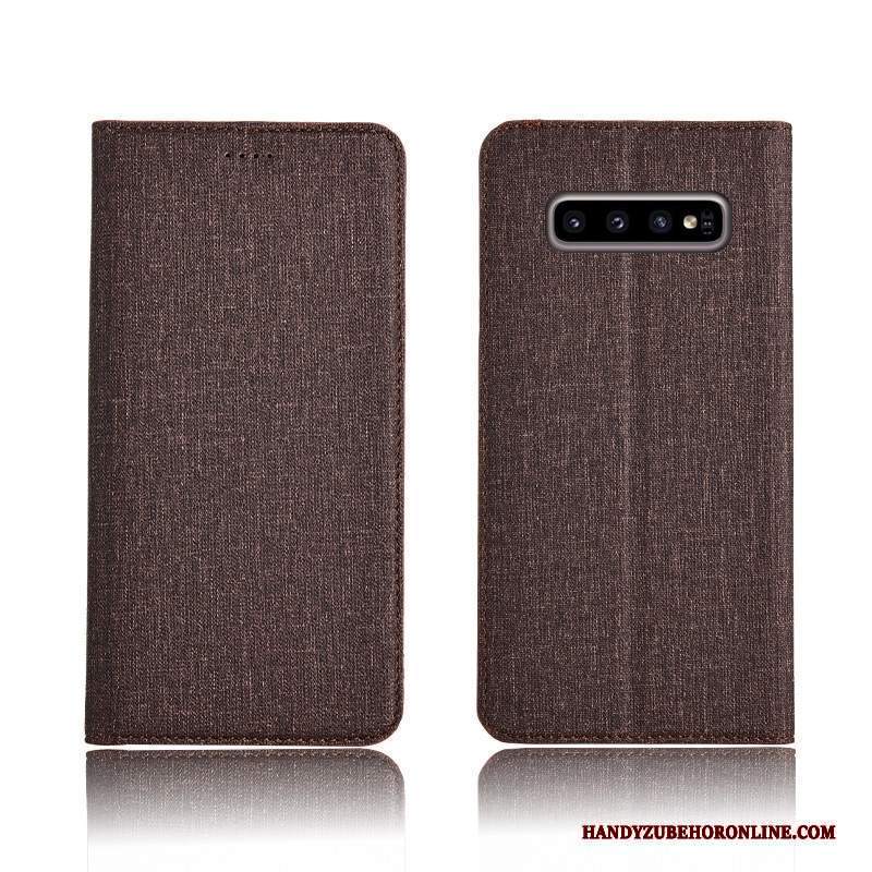 Custodia Samsung Galaxy S10+ Protezione Telefono Blu, Cover Samsung Galaxy S10+ Pelle Tutto Incluso Cotone E Lino