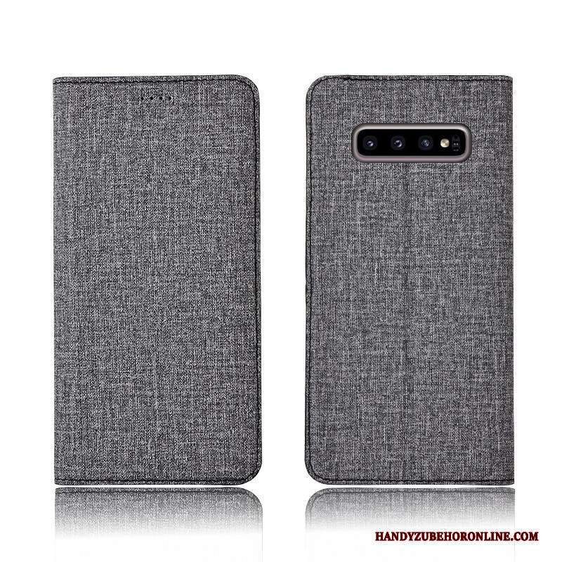 Custodia Samsung Galaxy S10+ Protezione Telefono Blu, Cover Samsung Galaxy S10+ Pelle Tutto Incluso Cotone E Lino