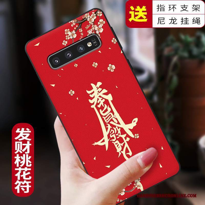 Custodia Samsung Galaxy S10+ Protezione Telefono Rosso, Cover Samsung Galaxy S10+ Creativo Anti-caduta Morbido