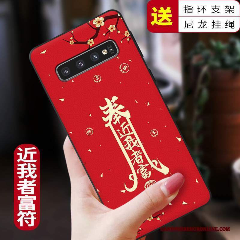 Custodia Samsung Galaxy S10+ Protezione Telefono Rosso, Cover Samsung Galaxy S10+ Creativo Anti-caduta Morbido