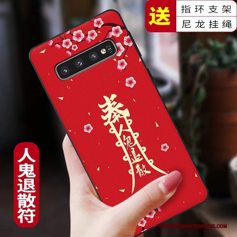 Custodia Samsung Galaxy S10+ Protezione Telefono Rosso, Cover Samsung Galaxy S10+ Creativo Anti-caduta Morbido