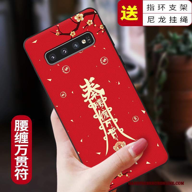 Custodia Samsung Galaxy S10+ Protezione Telefono Rosso, Cover Samsung Galaxy S10+ Creativo Anti-caduta Morbido