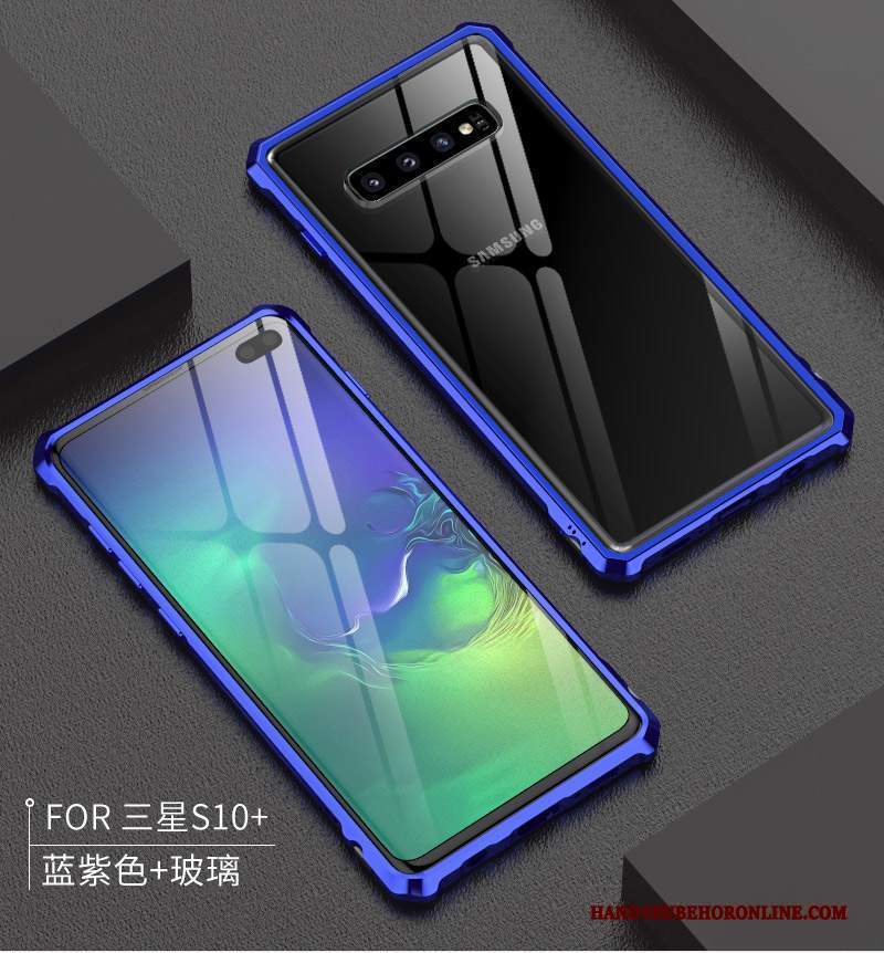 Custodia Samsung Galaxy S10+ Protezione Verde Telaio, Cover Samsung Galaxy S10+ Metallotelefono