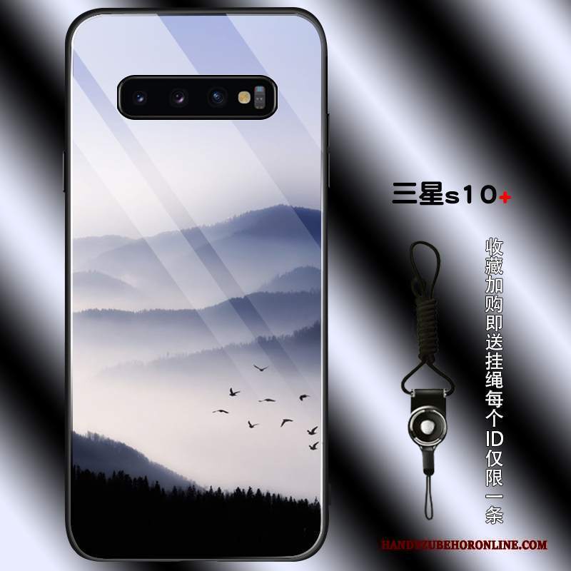 Custodia Samsung Galaxy S10+ Silicone Di Personalità Semplici, Cover Samsung Galaxy S10+ Vintage Gru Tutto Incluso