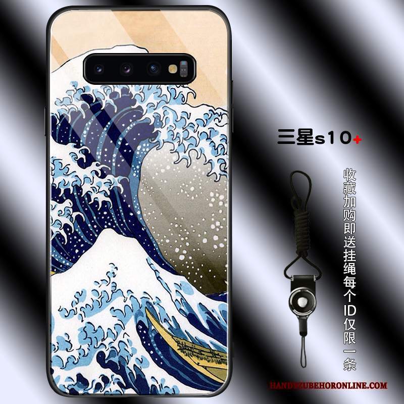 Custodia Samsung Galaxy S10+ Silicone Di Personalità Semplici, Cover Samsung Galaxy S10+ Vintage Gru Tutto Incluso