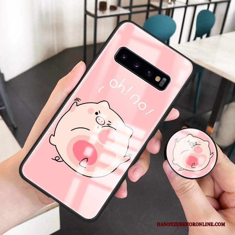 Custodia Samsung Galaxy S10 Silicone Di Personalità Tendenza, Cover Samsung Galaxy S10 Protezione Rosa Anti-caduta