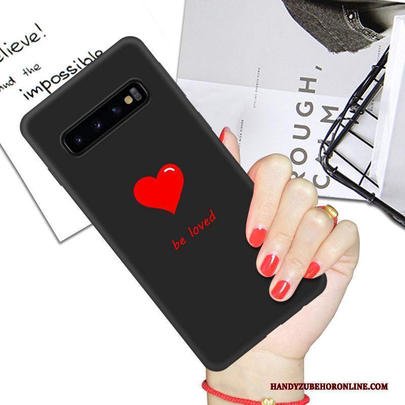 Custodia Samsung Galaxy S10+ Silicone Nero Anti-caduta, Cover Samsung Galaxy S10+ Protezione Net Red Morbido