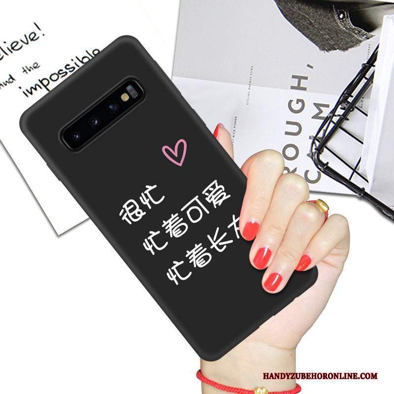 Custodia Samsung Galaxy S10+ Silicone Nero Anti-caduta, Cover Samsung Galaxy S10+ Protezione Net Red Morbido