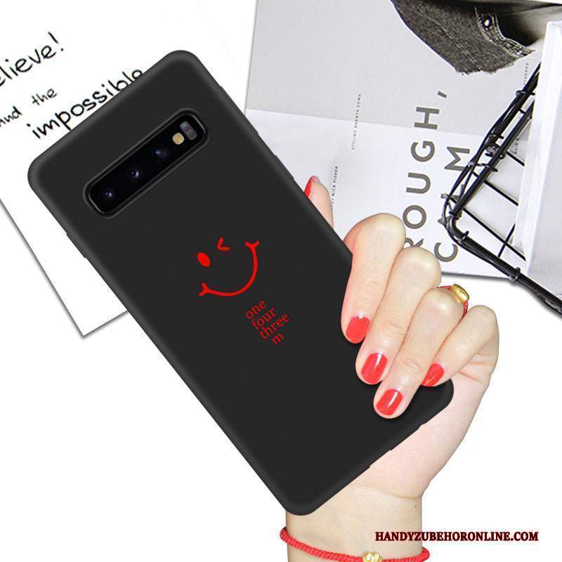 Custodia Samsung Galaxy S10+ Silicone Nero Anti-caduta, Cover Samsung Galaxy S10+ Protezione Net Red Morbido