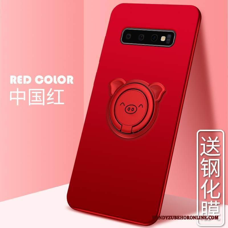 Custodia Samsung Galaxy S10+ Silicone Nuovo Rosso, Cover Samsung Galaxy S10+ Protezione Tutto Inclusotelefono