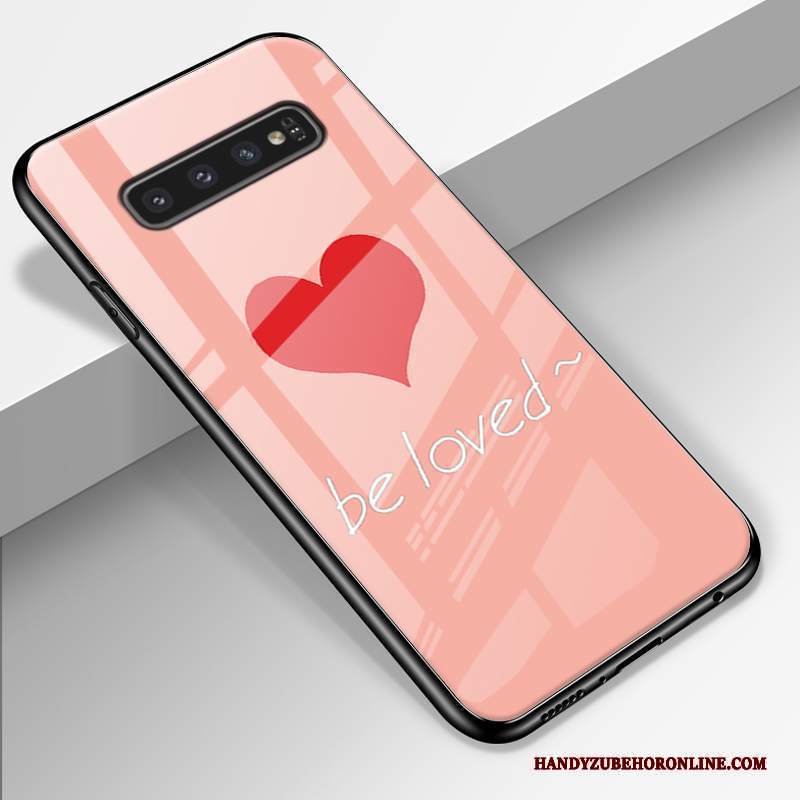 Custodia Samsung Galaxy S10+ Silicone Vetro Anti-caduta, Cover Samsung Galaxy S10+ Protezione Rosa Morbido