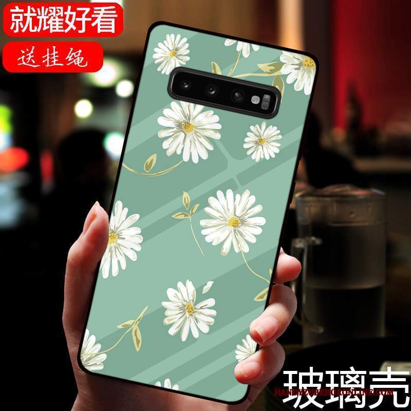 Custodia Samsung Galaxy S10 Specchio Verde, Cover Samsung Galaxy S10 Modello Tutto Incluso