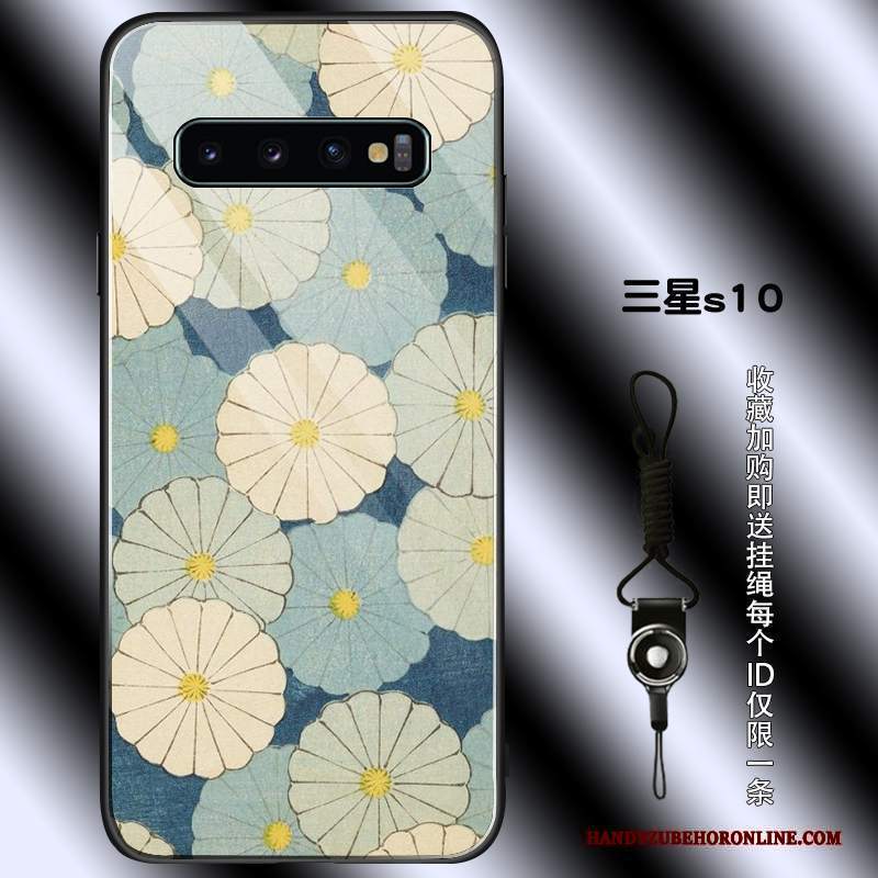 Custodia Samsung Galaxy S10 Vintage Rosa Semplici, Cover Samsung Galaxy S10 Protezione Nero Tutto Incluso