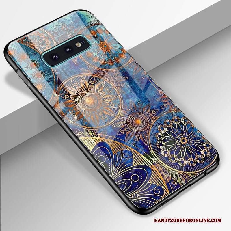 Custodia Samsung Galaxy S10e Cartone Animato Blu Scuro Stellato, Cover Samsung Galaxy S10e Creativo Vetro Temperato High End