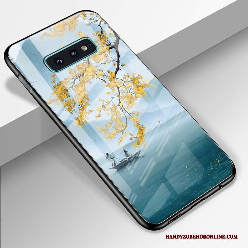 Custodia Samsung Galaxy S10e Cartone Animato Blu Scuro Stellato, Cover Samsung Galaxy S10e Creativo Vetro Temperato High End