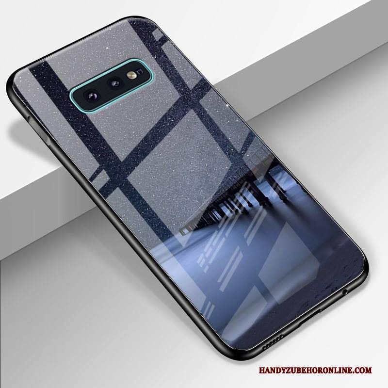 Custodia Samsung Galaxy S10e Cartone Animato Blu Scuro Stellato, Cover Samsung Galaxy S10e Creativo Vetro Temperato High End