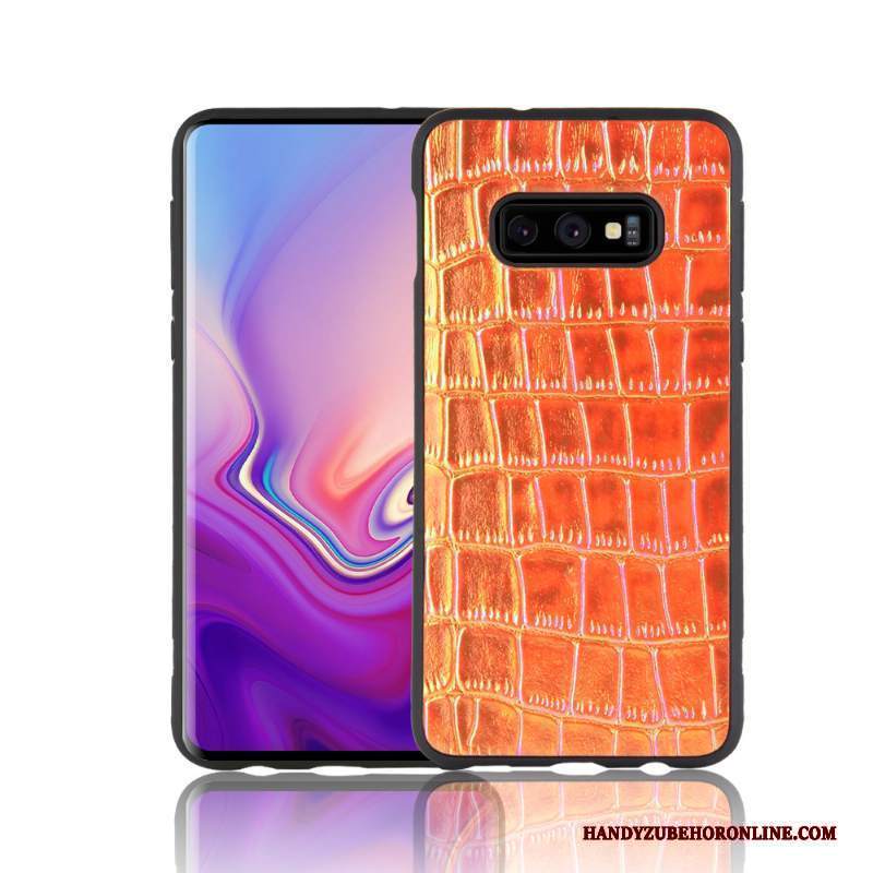 Custodia Samsung Galaxy S10e Creativo Morbido Giallo, Cover Samsung Galaxy S10e Protezione Telefono Arancione