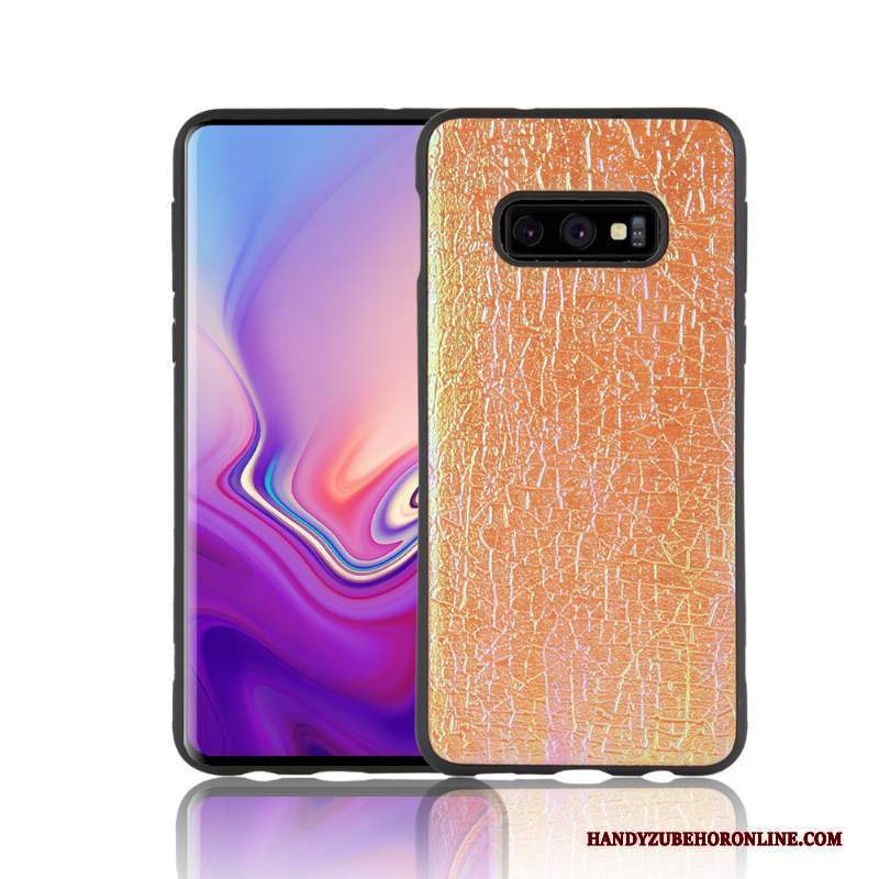 Custodia Samsung Galaxy S10e Creativo Morbido Giallo, Cover Samsung Galaxy S10e Protezione Telefono Arancione