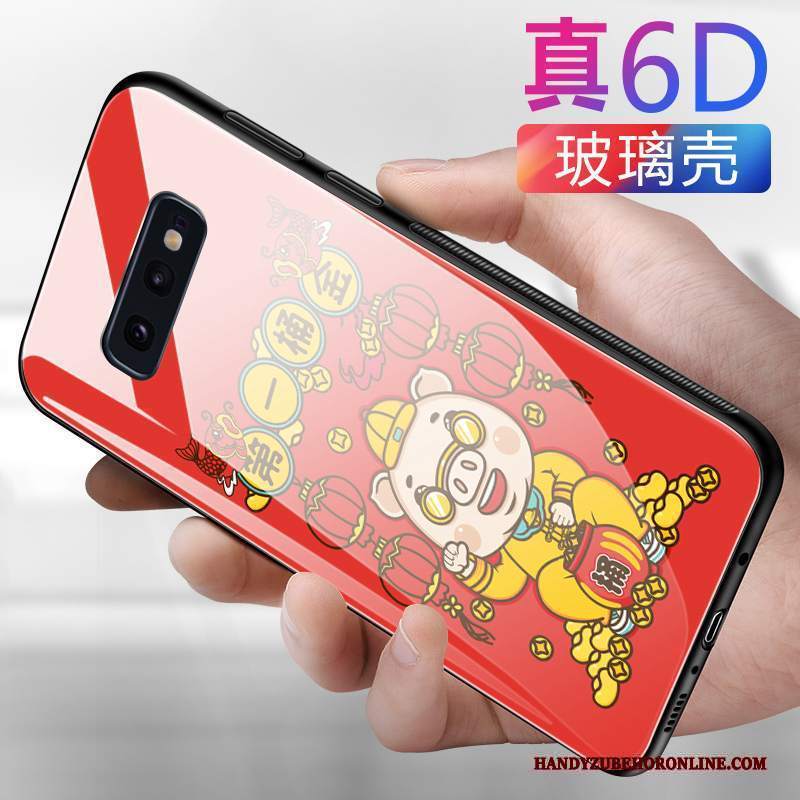 Custodia Samsung Galaxy S10e Creativo Rosso Vetro, Cover Samsung Galaxy S10e Silicone Tutto Incluso Morbido