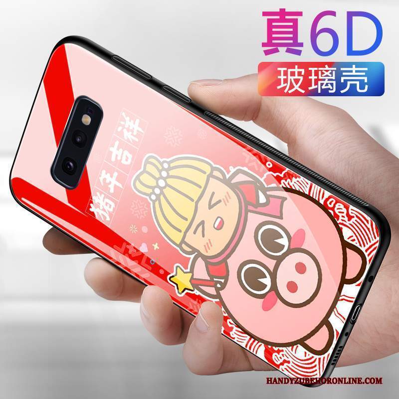 Custodia Samsung Galaxy S10e Creativo Rosso Vetro, Cover Samsung Galaxy S10e Silicone Tutto Incluso Morbido