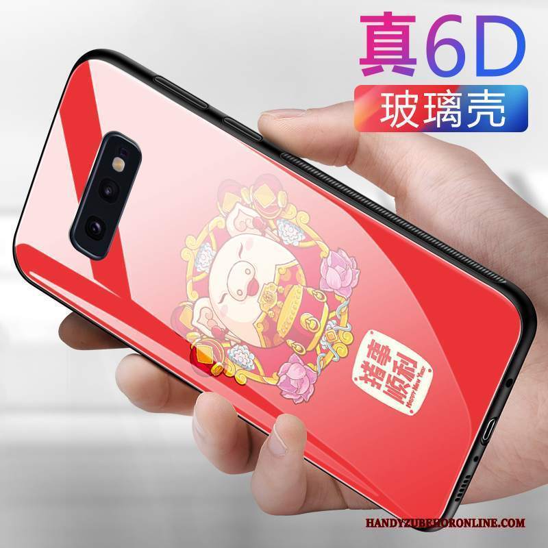 Custodia Samsung Galaxy S10e Creativo Rosso Vetro, Cover Samsung Galaxy S10e Silicone Tutto Incluso Morbido