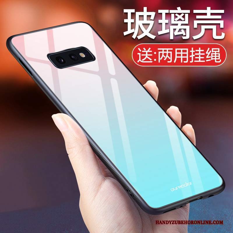 Custodia Samsung Galaxy S10e Creativo Tendenza Anti-caduta, Cover Samsung Galaxy S10e Silicone Vetro Temperato Blu