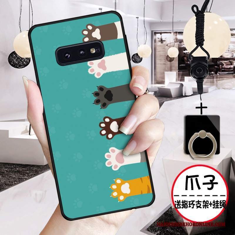 Custodia Samsung Galaxy S10e Goffratura Nero Carino, Cover Samsung Galaxy S10e Protezione Bello Tutto Incluso