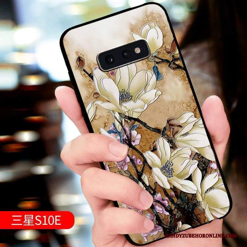 Custodia Samsung Galaxy S10e Goffratura Tendenza Nuovo, Cover Samsung Galaxy S10e Protezione Telefono Verde