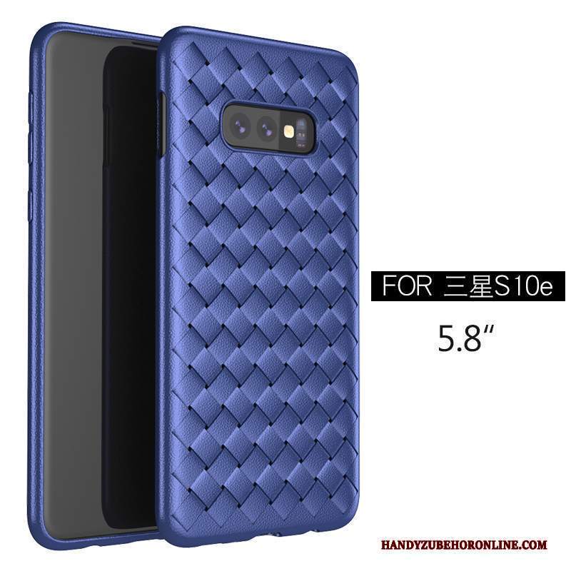 Custodia Samsung Galaxy S10e Pelle Intrecciate Radiante, Cover Samsung Galaxy S10e Protezione Porpora Modello