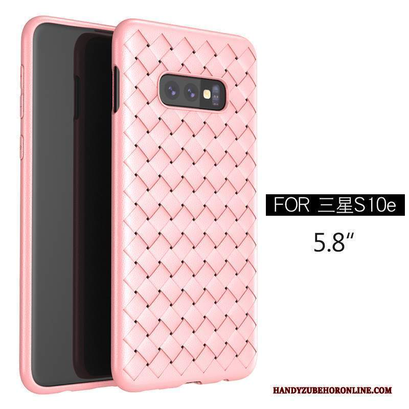 Custodia Samsung Galaxy S10e Pelle Intrecciate Radiante, Cover Samsung Galaxy S10e Protezione Porpora Modello