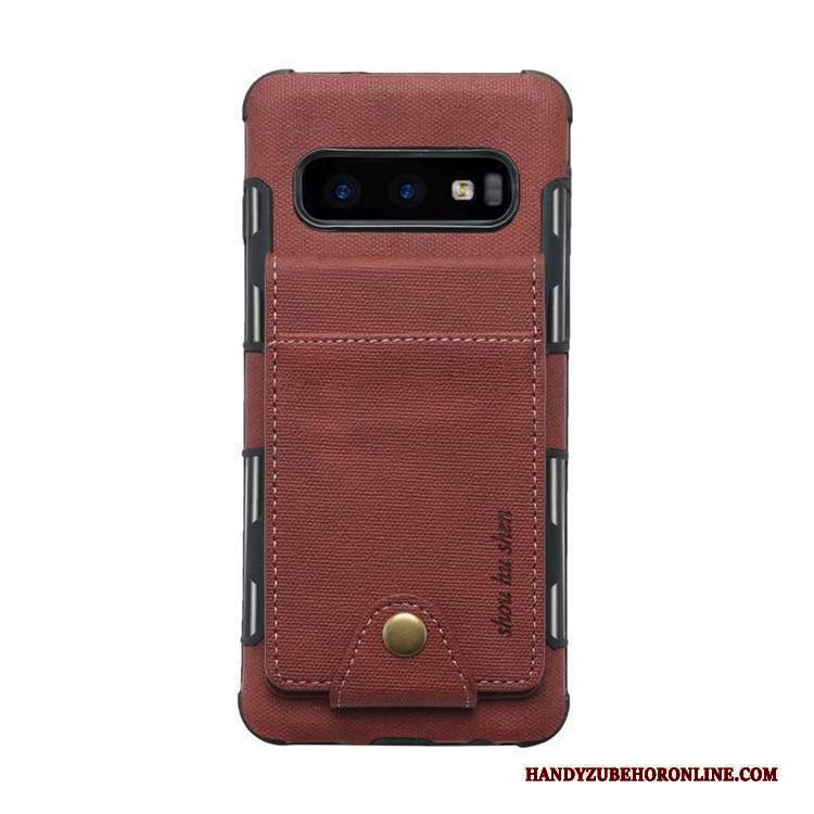 Custodia Samsung Galaxy S10e Pelle Rosso Borse Carta, Cover Samsung Galaxy S10e Creativo Telefono