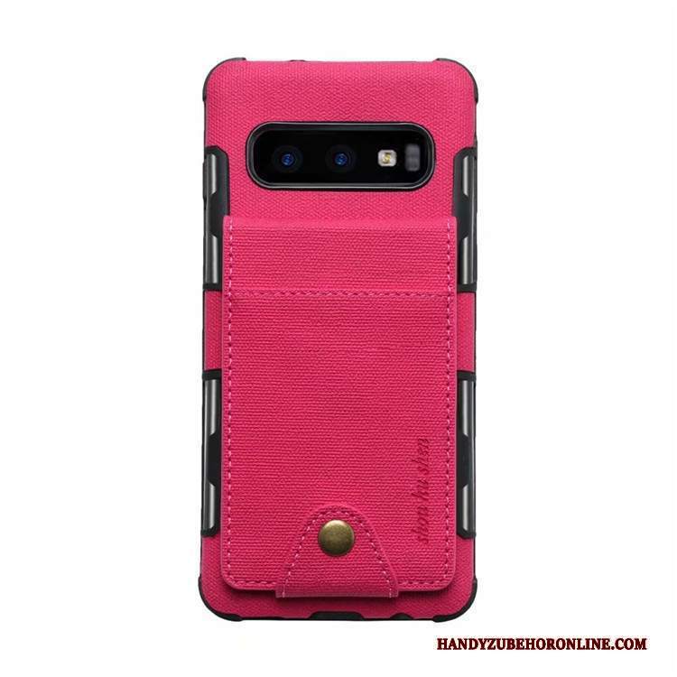 Custodia Samsung Galaxy S10e Pelle Rosso Borse Carta, Cover Samsung Galaxy S10e Creativo Telefono