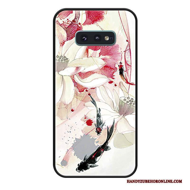 Custodia Samsung Galaxy S10e Protezione Stile Cinese Bianco, Cover Samsung Galaxy S10e Creativo Inchiostro Marchio Di Tendenza