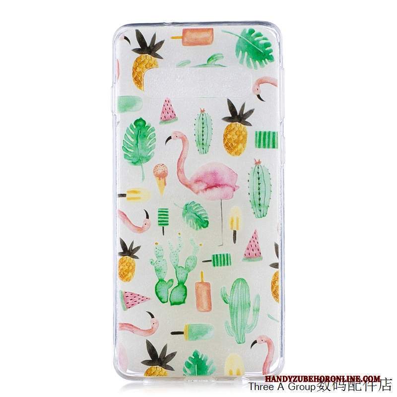 Custodia Samsung Galaxy S10e Protezione Telefono Anti-caduta, Cover Samsung Galaxy S10e Cartone Animato Verde Morbido