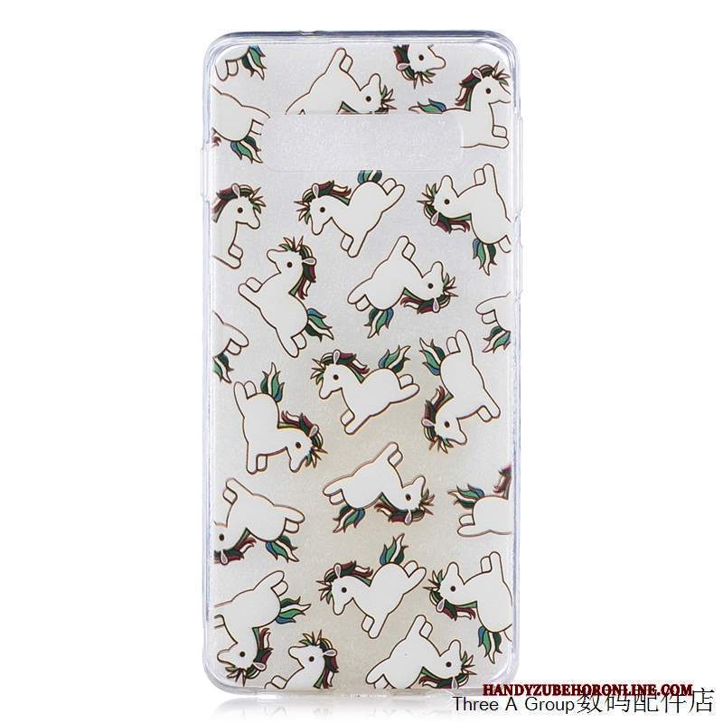 Custodia Samsung Galaxy S10e Protezione Telefono Anti-caduta, Cover Samsung Galaxy S10e Cartone Animato Verde Morbido