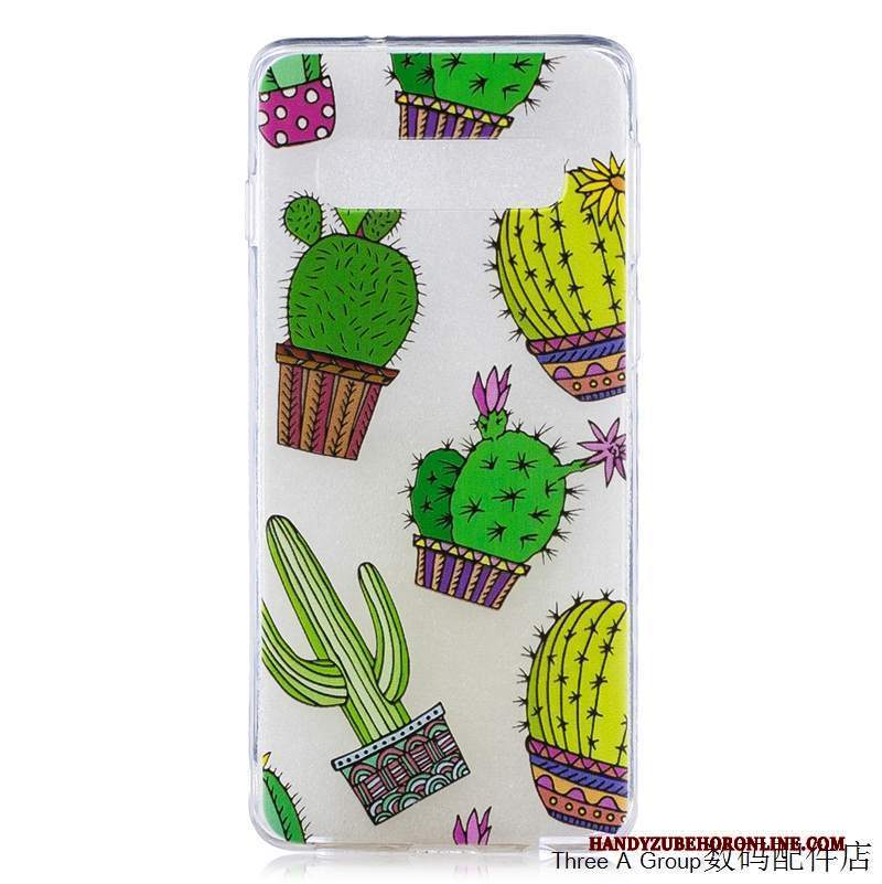 Custodia Samsung Galaxy S10e Protezione Telefono Anti-caduta, Cover Samsung Galaxy S10e Cartone Animato Verde Morbido