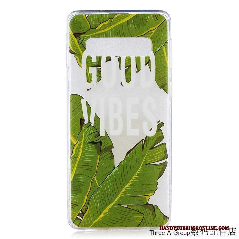 Custodia Samsung Galaxy S10e Protezione Telefono Anti-caduta, Cover Samsung Galaxy S10e Cartone Animato Verde Morbido