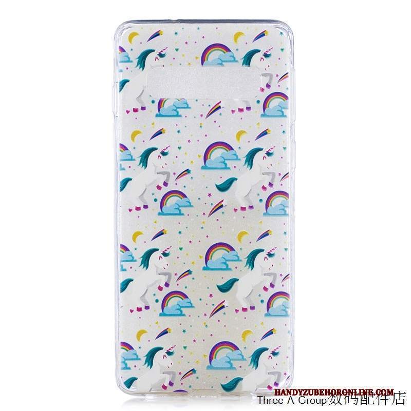 Custodia Samsung Galaxy S10e Protezione Telefono Anti-caduta, Cover Samsung Galaxy S10e Cartone Animato Verde Morbido