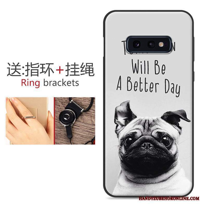 Custodia Samsung Galaxy S10e Silicone Morbido Macchiati, Cover Samsung Galaxy S10e Cartone Animato Bello Nero