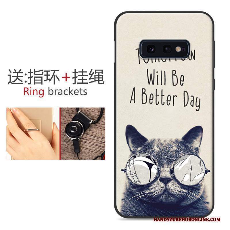 Custodia Samsung Galaxy S10e Silicone Morbido Macchiati, Cover Samsung Galaxy S10e Cartone Animato Bello Nero