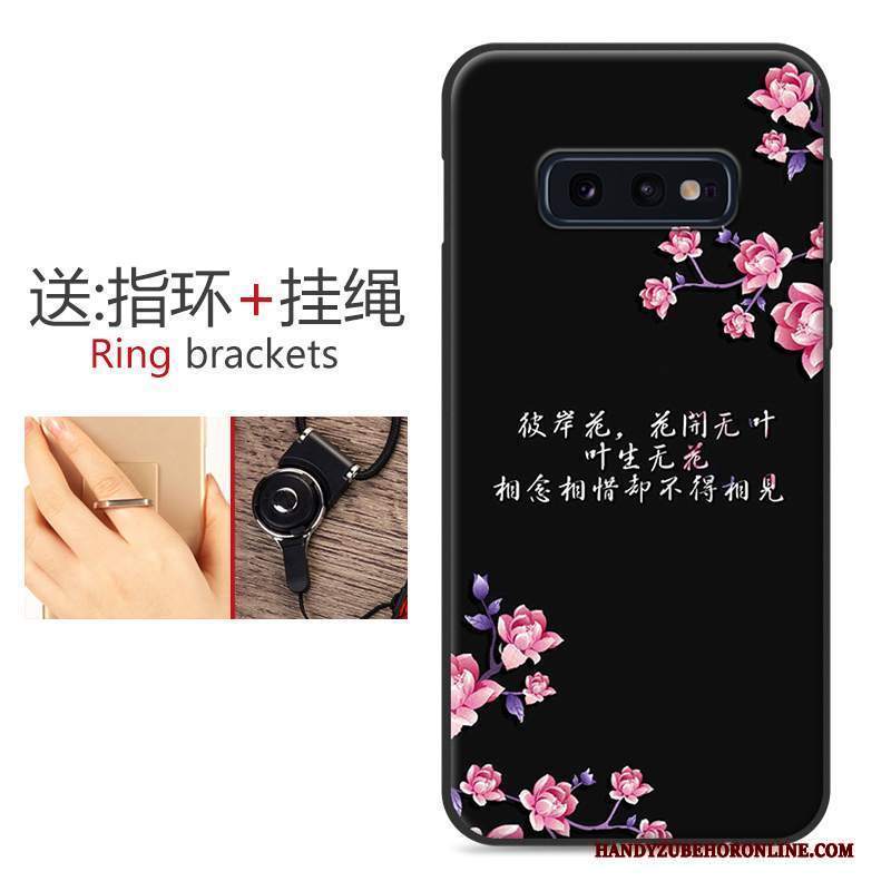 Custodia Samsung Galaxy S10e Silicone Morbido Macchiati, Cover Samsung Galaxy S10e Cartone Animato Bello Nero