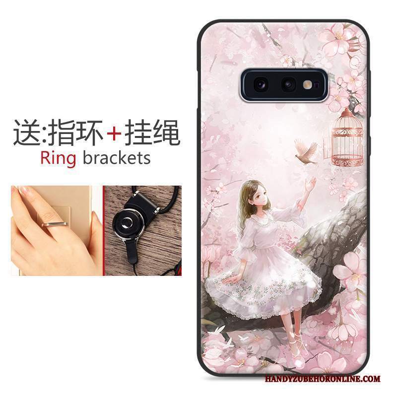 Custodia Samsung Galaxy S10e Silicone Morbido Macchiati, Cover Samsung Galaxy S10e Cartone Animato Bello Nero