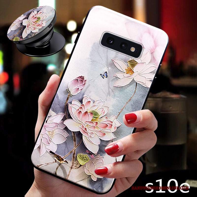 Custodia Samsung Galaxy S10e Silicone Net Red Rosa, Cover Samsung Galaxy S10e Morbido Tutto Incluso